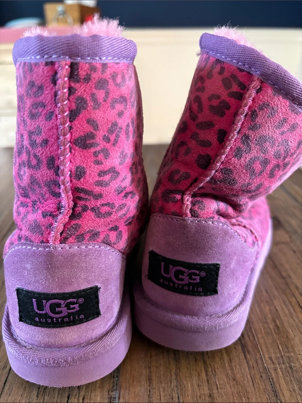 UGG Pink Leopard Print Girls' boots